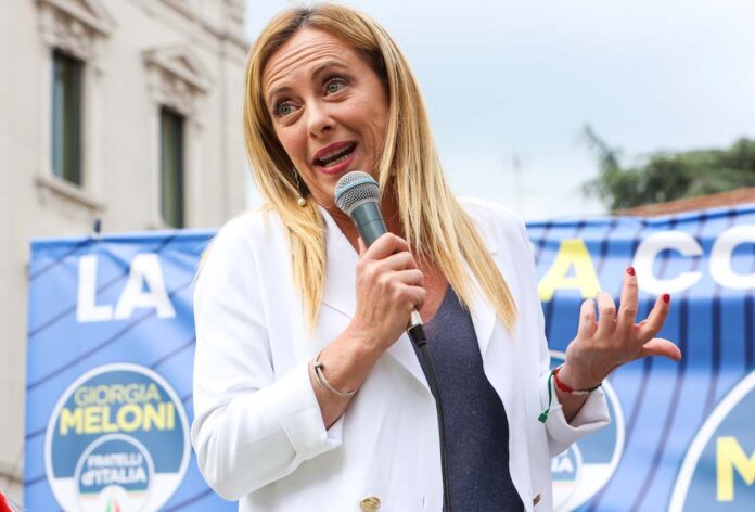 Giorgia Meloni, The Leader Of The Political Party Of Fratelli D'Italia Speaks In Monza
